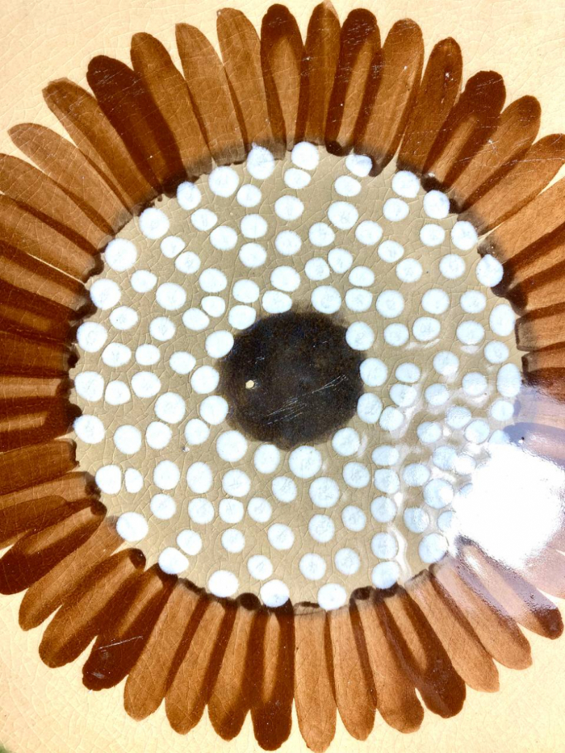 Коллекционная настенная тарелка Львовская ЛСФ 1960-70гг. Керамика с ручной росписью. Винтаж, СССР. Картинка 5